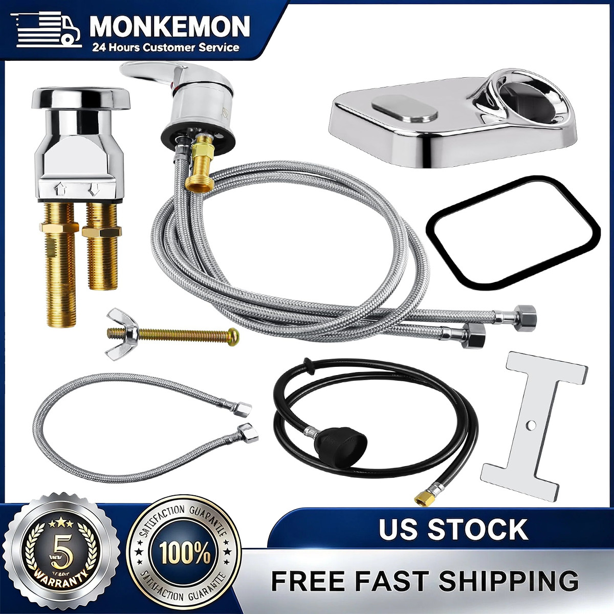 Salon Shampoo Bowl Salon Sink Faucet & Vacuum Breaker for Shampoo Bed