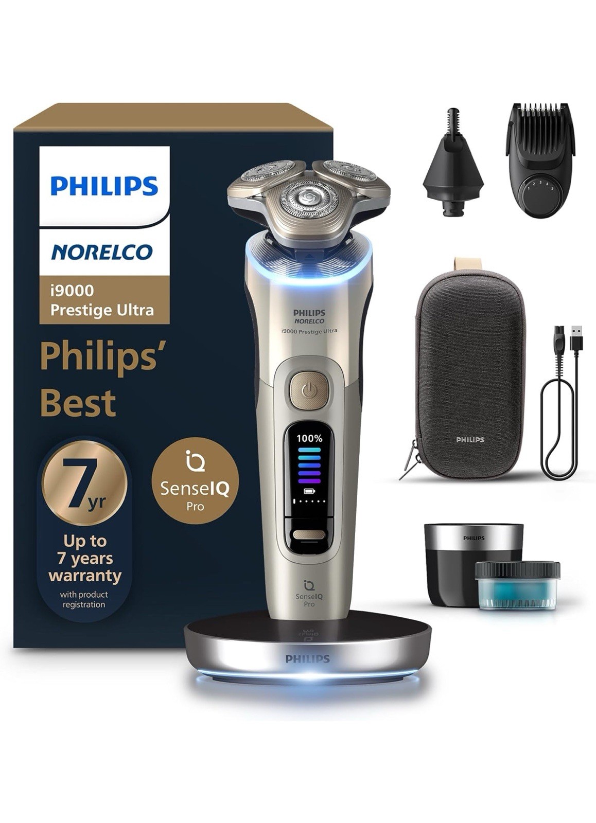 Philips Norelco I9000 Prestige Ultra Electric Shaver, Wet Dry, XP9201/88