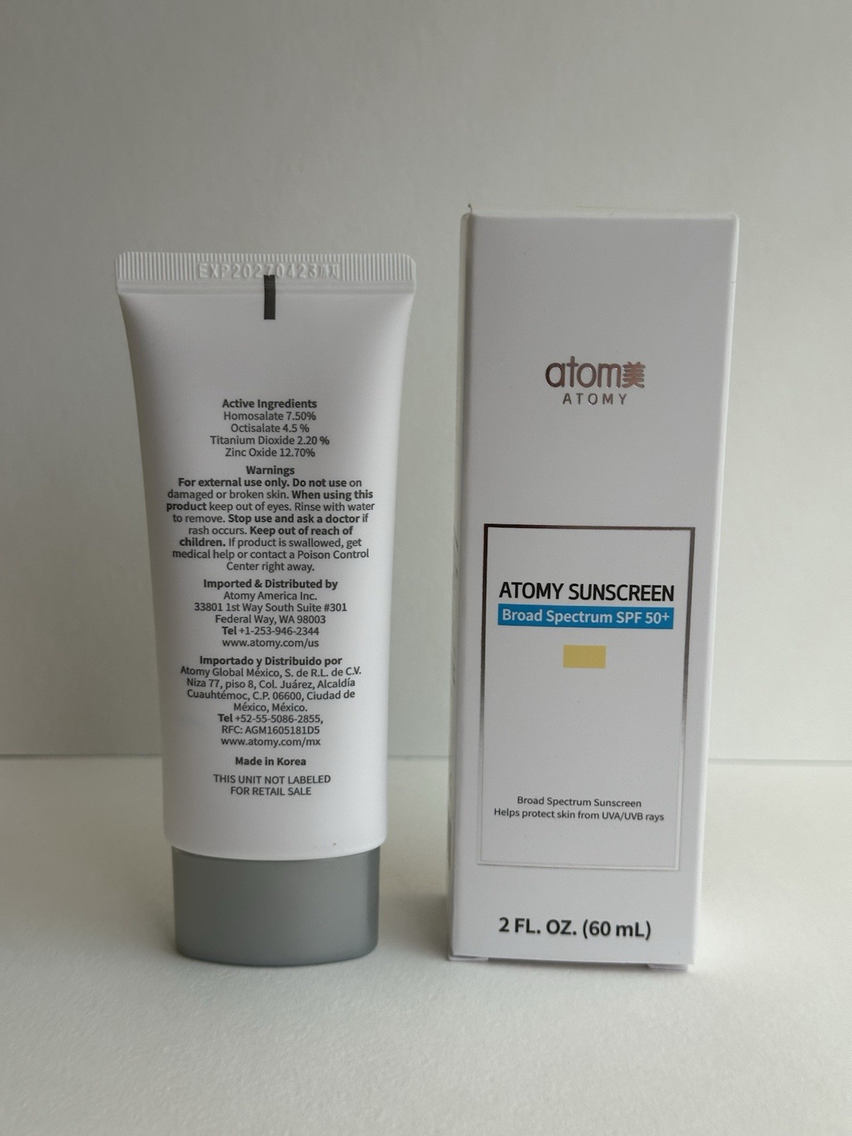 ATOMY Sunscreen (BEIGE) SPF 50+ Exp. 04/2027. U.S. SELLER.