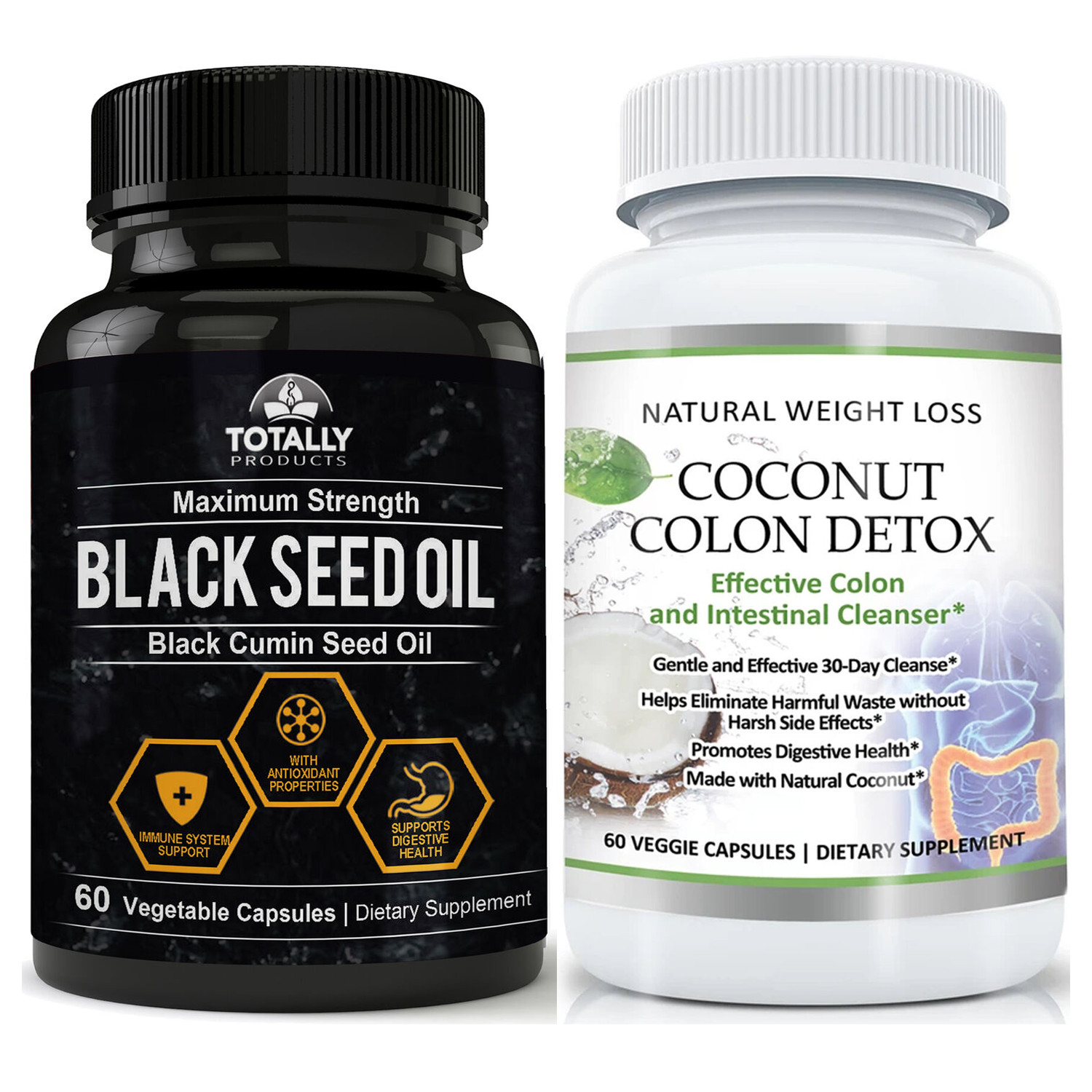 Black Cumin Seed Immune Health Supplements Coconut Colon Detox Weight Loss Pills