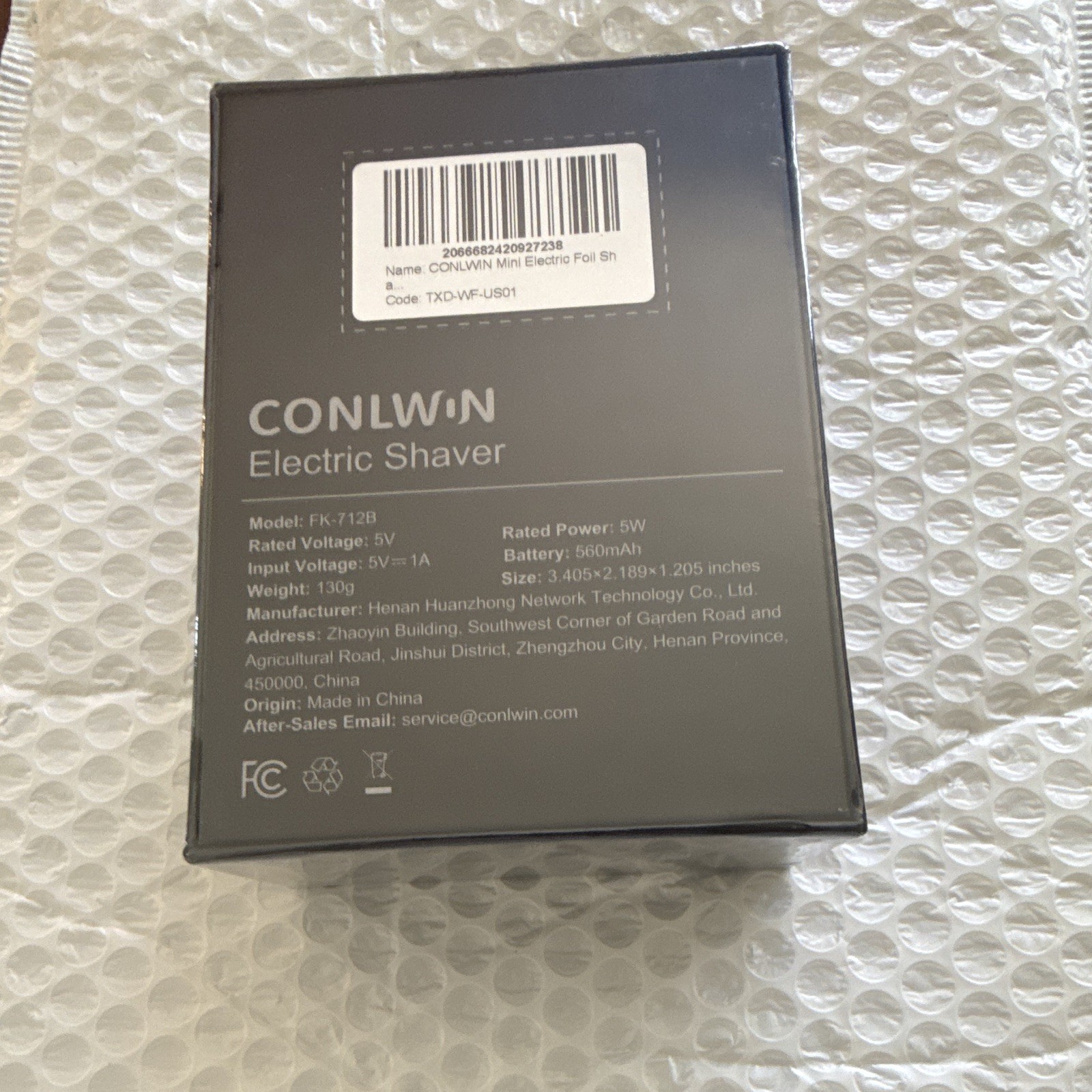 CONLWIN FK-712B Men’s Facial Foil Shaver Rechargeable USB Charging Black
