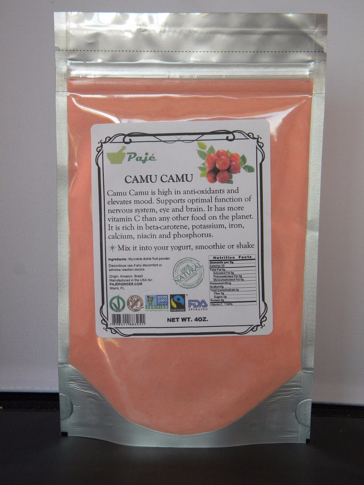 CAMU CAMU fruit powder 4oz 8oz 12oz 16oz 1lb 24oz 32oz 2lb 4lb 8lb – Paje brand