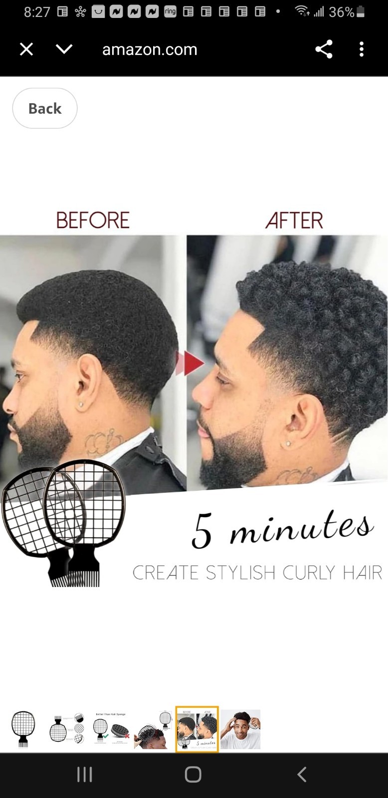 Twist Combs, ABS Plastic, Hair Sponge Brush Upgraded Design for Men Women Curls