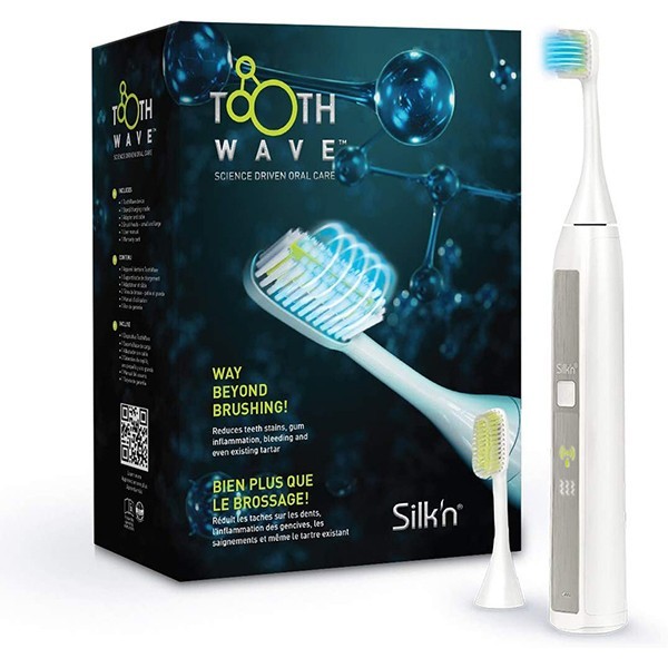 Silk’n ToothWave H7001 Sonic Electric Toothbrush w/ Heads White, 3 Speed
