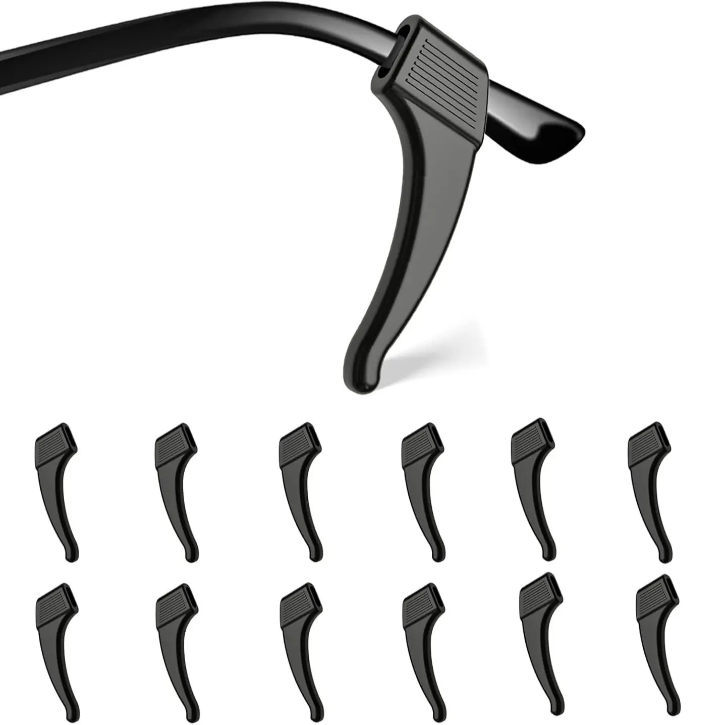 12Pack Stretchy Durable Silicone Ear Grips Universal Sports Eyewear Holders