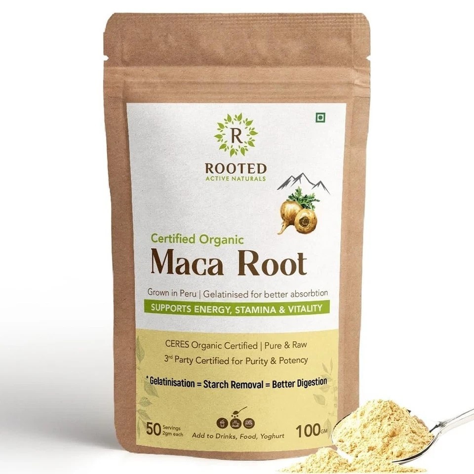 Organic Maca Root Powder – Peruvian Superfood (Raw), Gelatinized for Easy Digest