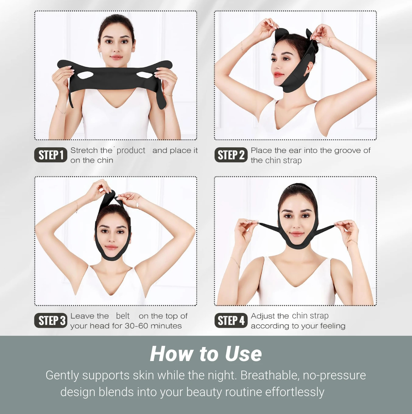 V Line Lifting Chin Strap Reusable Face Lift Mask Adjustable Jawline Shaper for