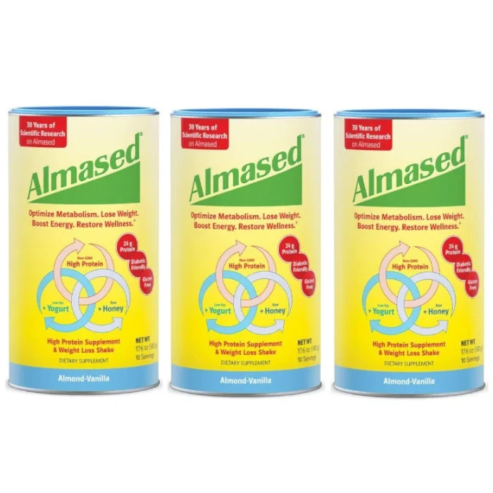 Almased Weight loss & Metabolic Health Supplement Vanilla 17.6 oz, 3 Pack