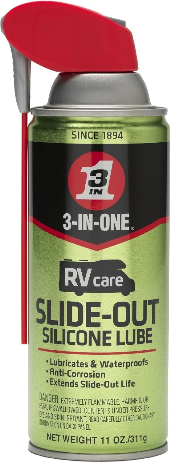 3-IN-ONE RVcare Slide-Out Silicone Lube with Smart Straw Sprays 2 Ways, 11 OZ