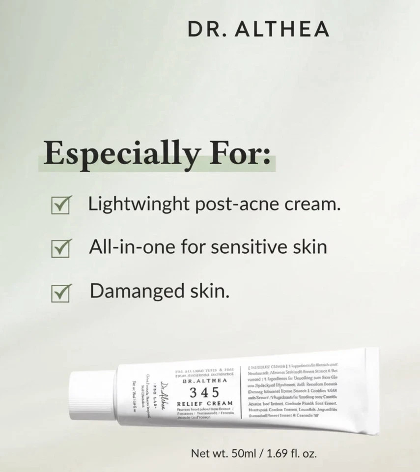 Dr. Althea 345 Relief Daily Face Moisturizer Cream 50ml 1.69 fl oz