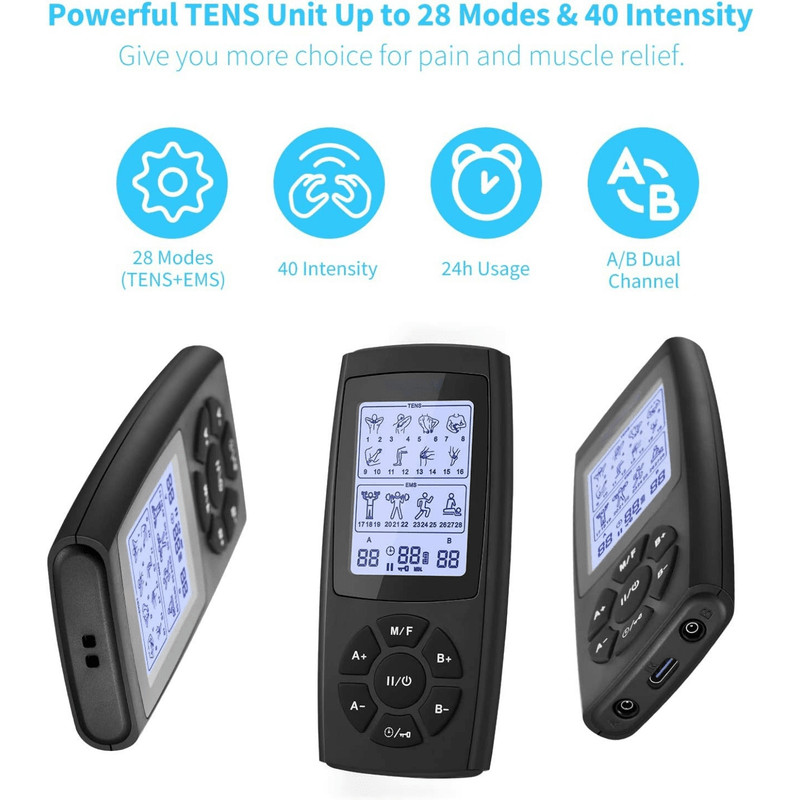 Tens Unit Muscle Stimulator Pulse Massager Pain Relief Massager Machine Device