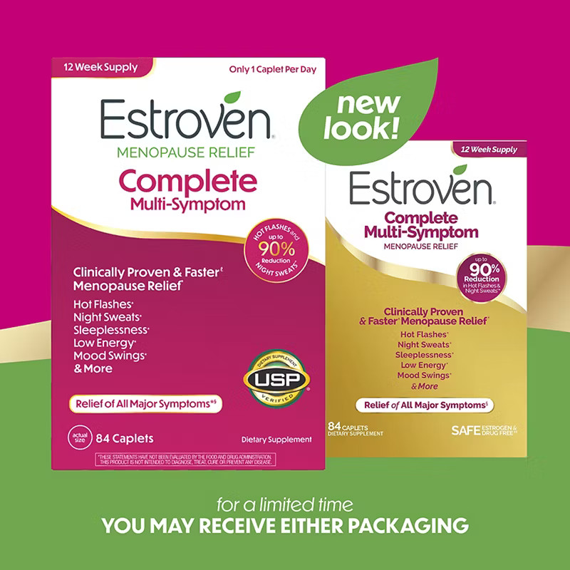 Estroven Complete Menopause Relief 84 Count – Natural Hot Flash & Mood Support