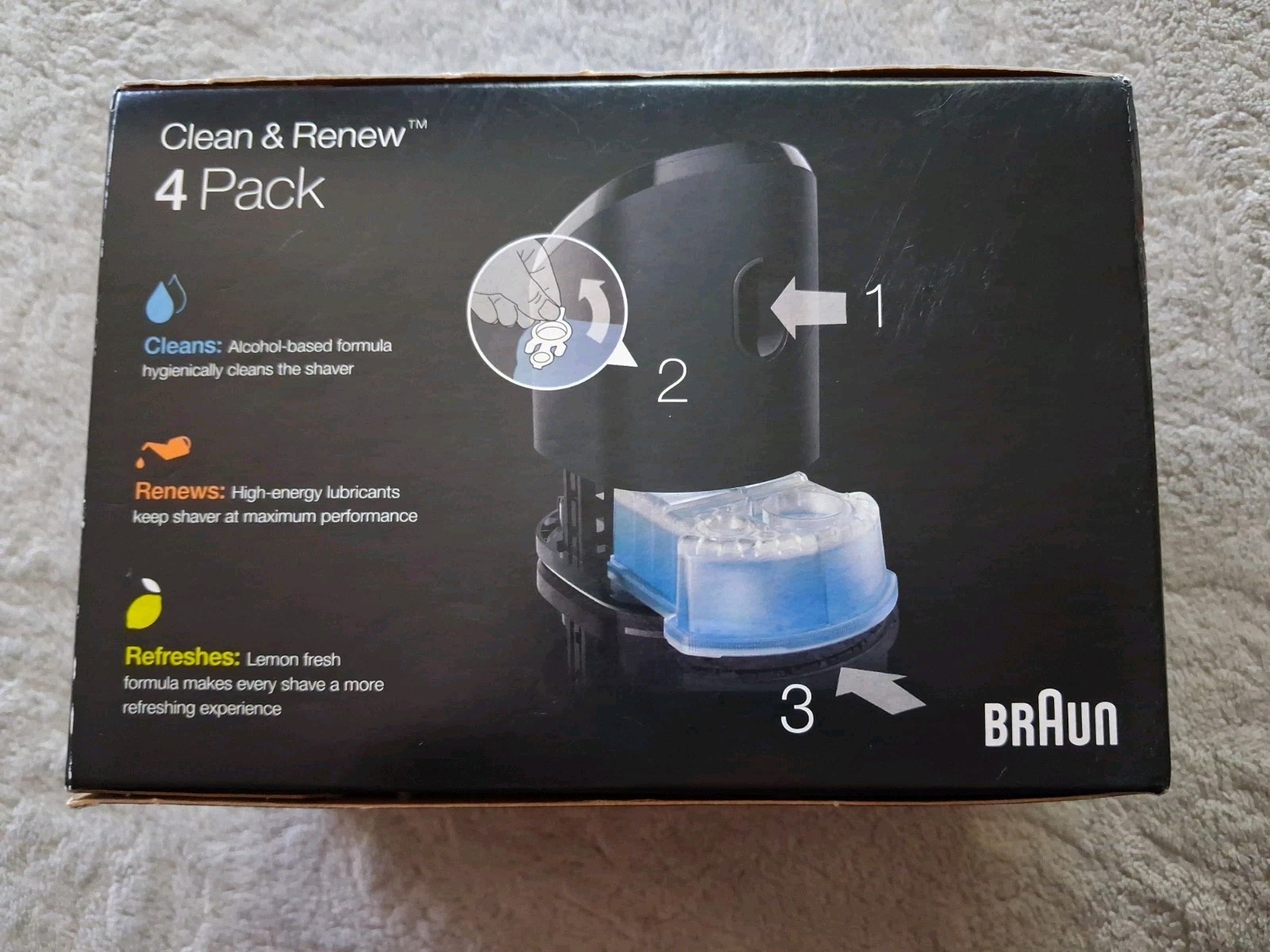 Braun CCR4 Clean & Renew Shaver Cleaning Cartridge Refills 4-Pack 5331 Sealed