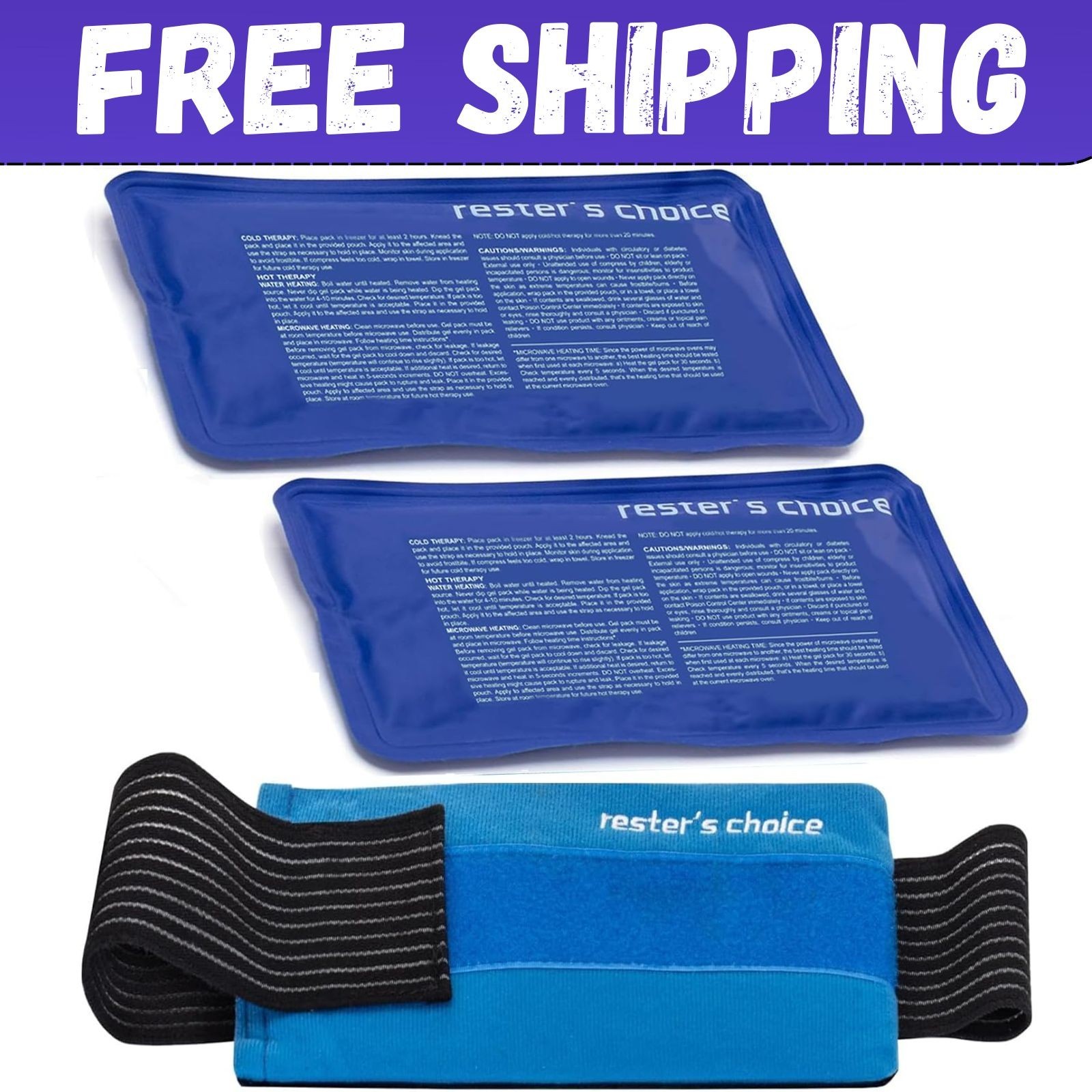 2 Soft Gel Ice Packs for Injuries Reusable with Extra Comfy Adjustable Cold Pack