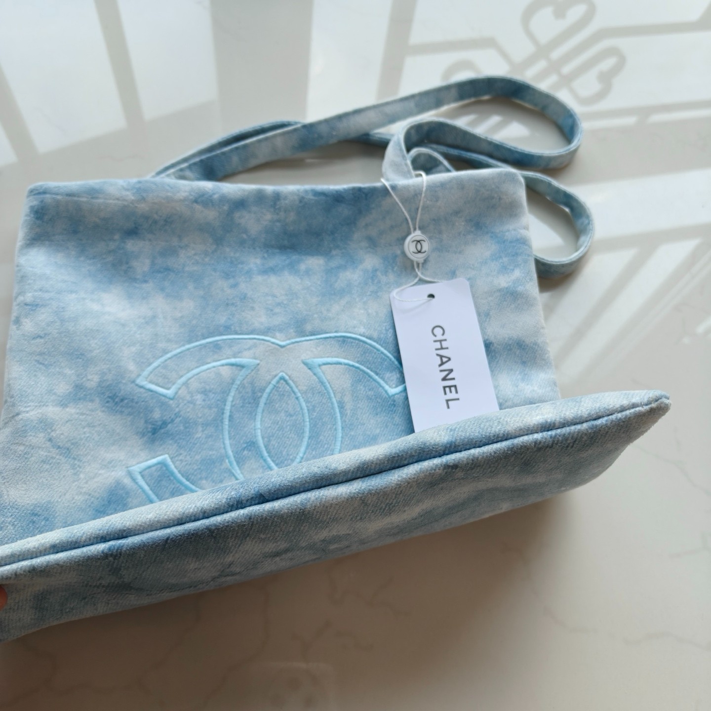 2026 VIP Beauty Gift • Blue Tote Washed Suede Canvas Vintage Shoulder Bag