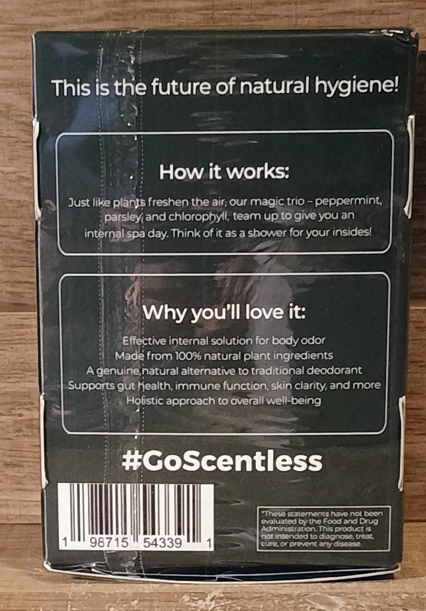 Scentless Internal Deodorant – Mint, Parsley & Chlorophyll Capsules EXP 12/2026