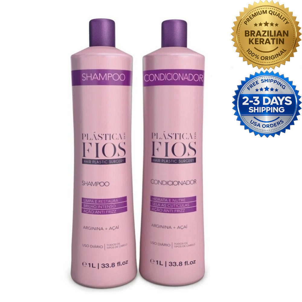 Cadiveu Plastica Dos Fios Brazilian Keratin Hair Treatment Home Care Kit 2L