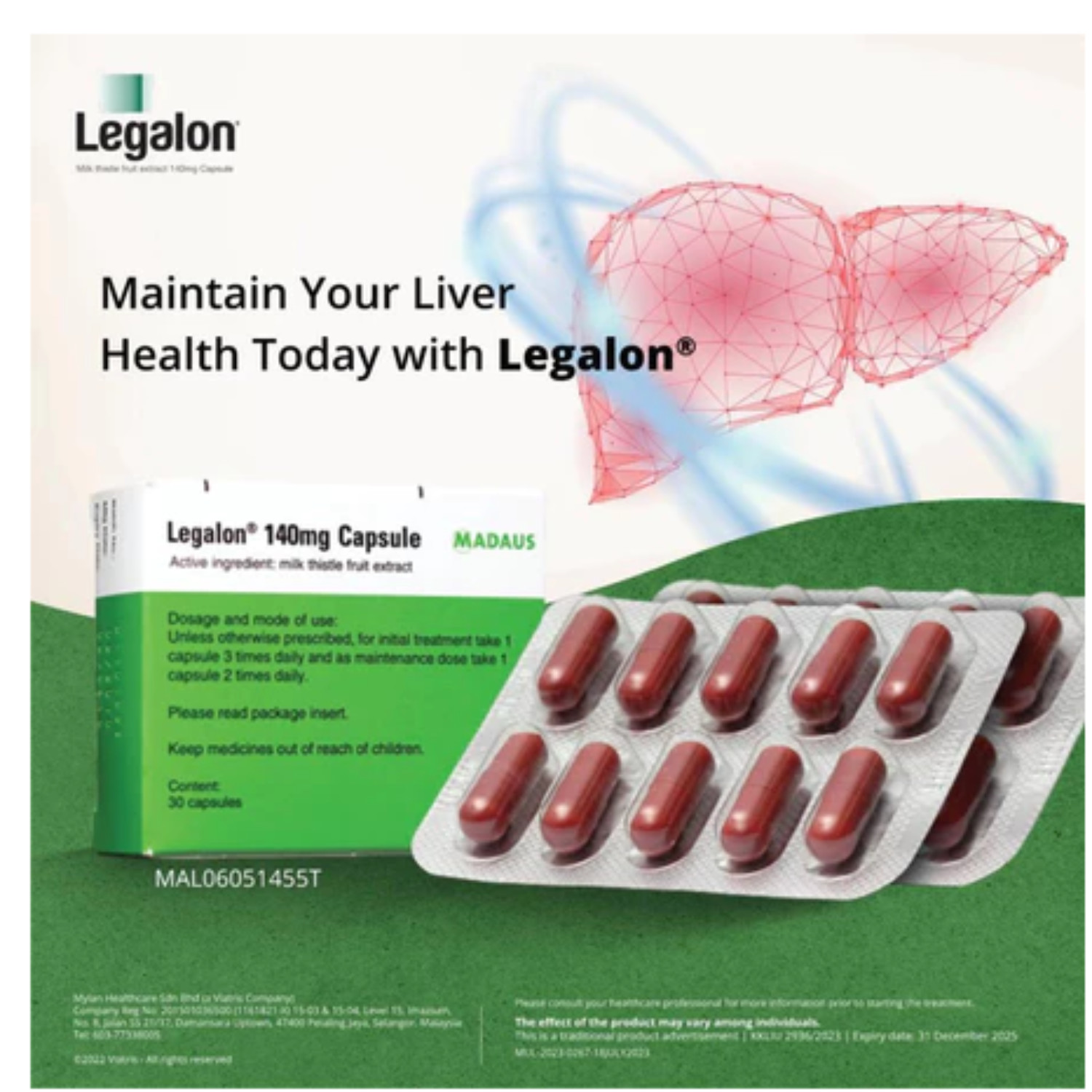FREE SHIPPING LEGALON 140mg by Madaus Germany 10’sx10’s Traditionally For Liver