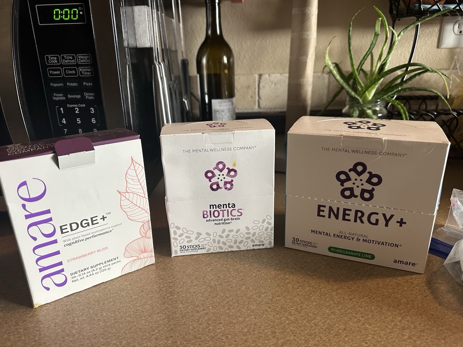 Amare Energy+ & EDGE+ Powder Drink Stick Packs, Pomegranate Lime/Strawberry