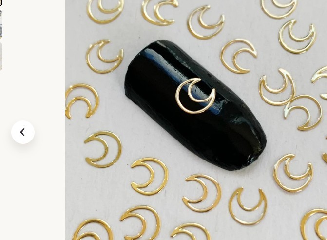 Gold Crescent Moon Metal Nail Art Charms 3D Stud Decorations