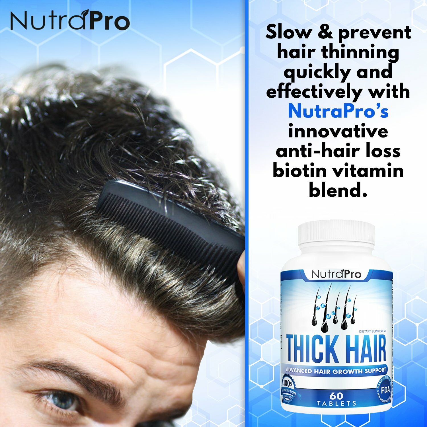 Thick Hair Growth Vitamins – Anti Hair Loss DHT Blocker