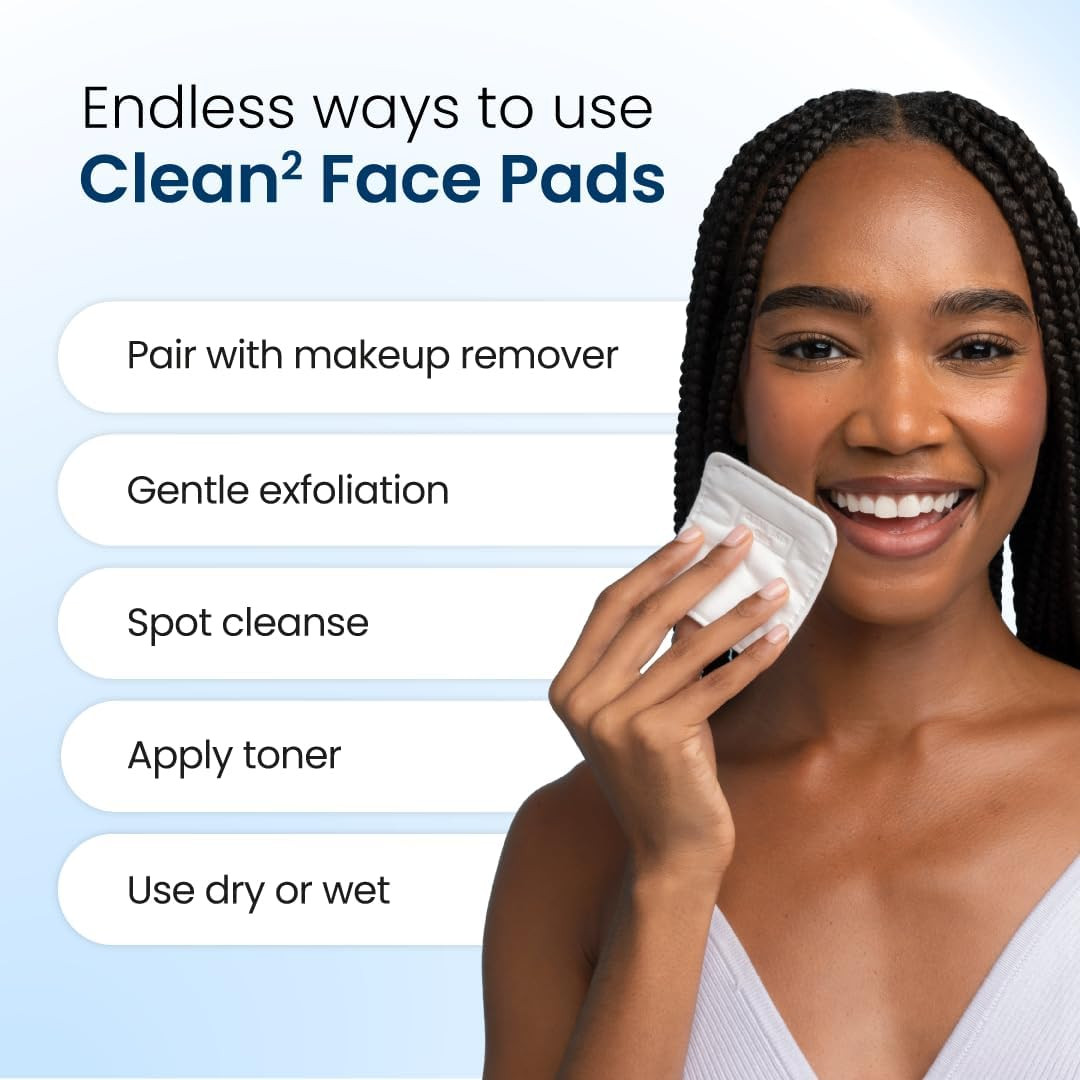 Clean² Pads 2.0 [NEW & Improved Edges] Guaranteed Not to Shed & Tear Face Pads,