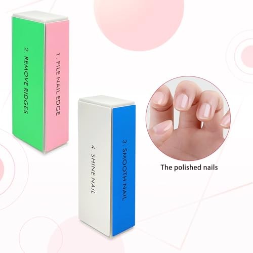 12-Piece White Sponge Nail Buffer Block, 4-Way Nail File and Buffer for Nail