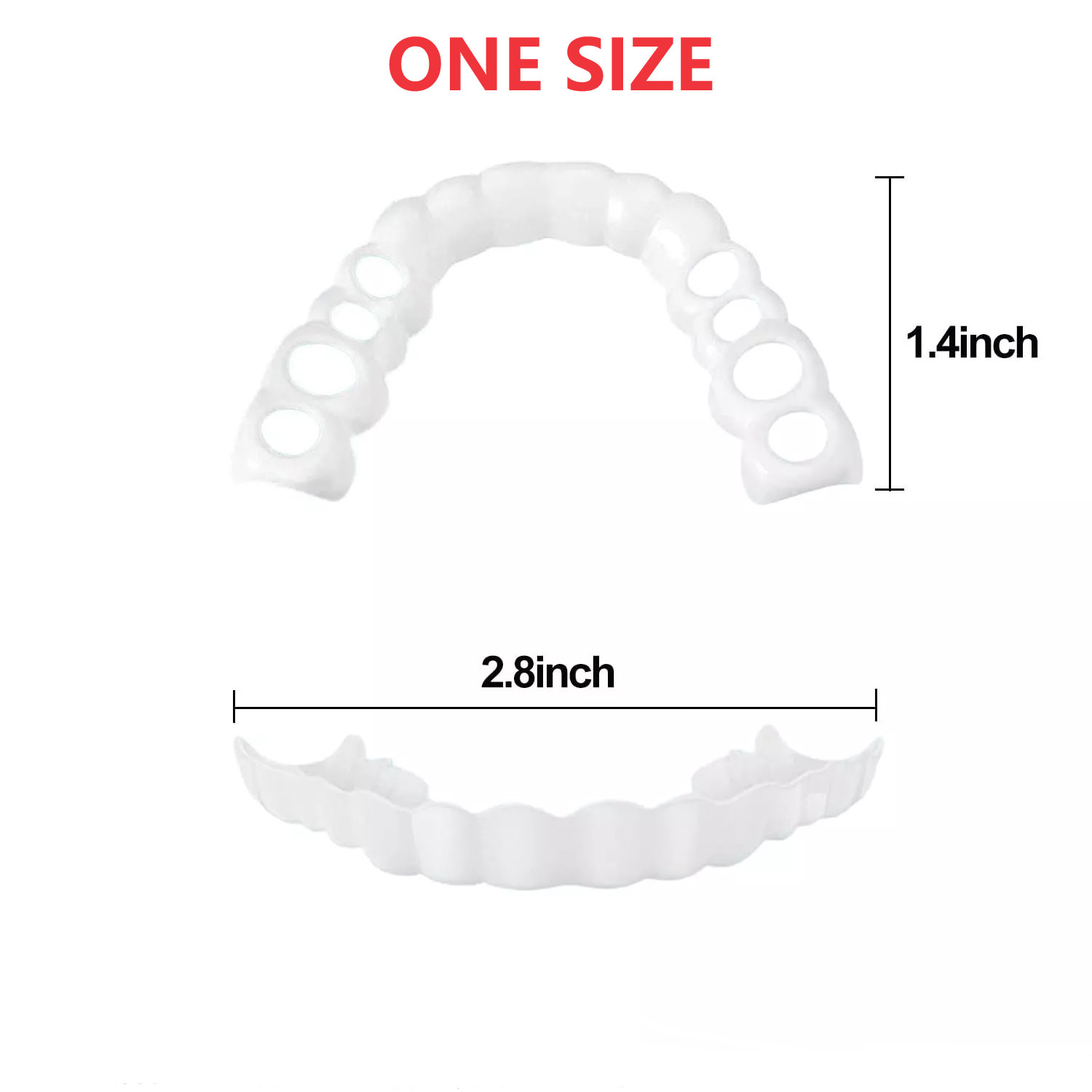 Smile Snap On Upper + Lower False Teeth Dental Veneers Denture Tooth Cover Set