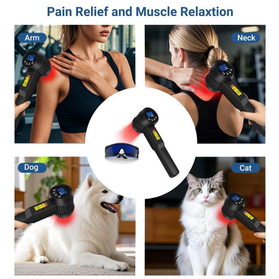 5W Cold Laser Therapy Rechargeable 650NM*10 808NM*15 Pet Dog Back Pain Relief