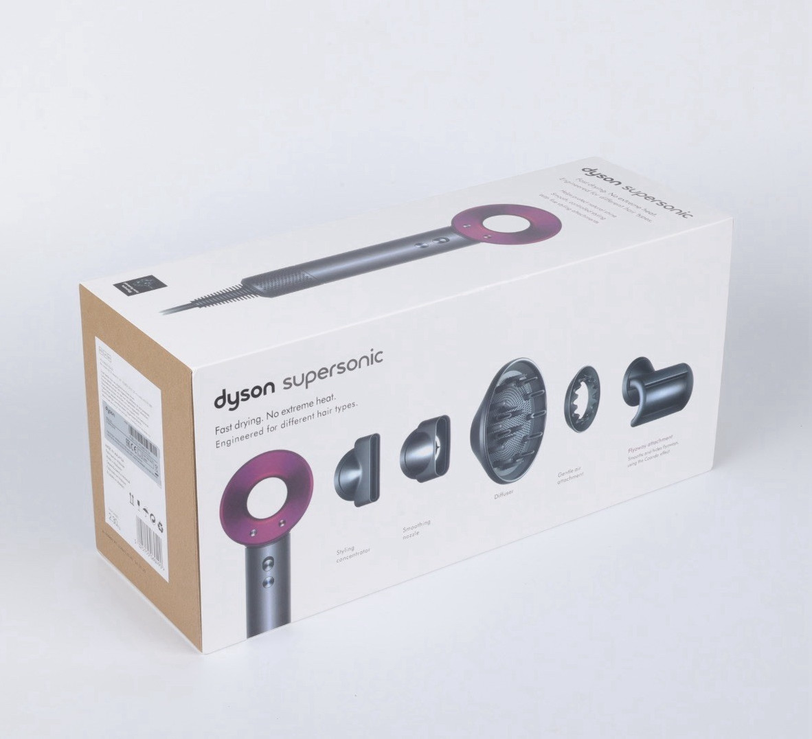 Dyson Supersonic Hair Dryer Black/Purple w/ Diffuser Attachments & Box