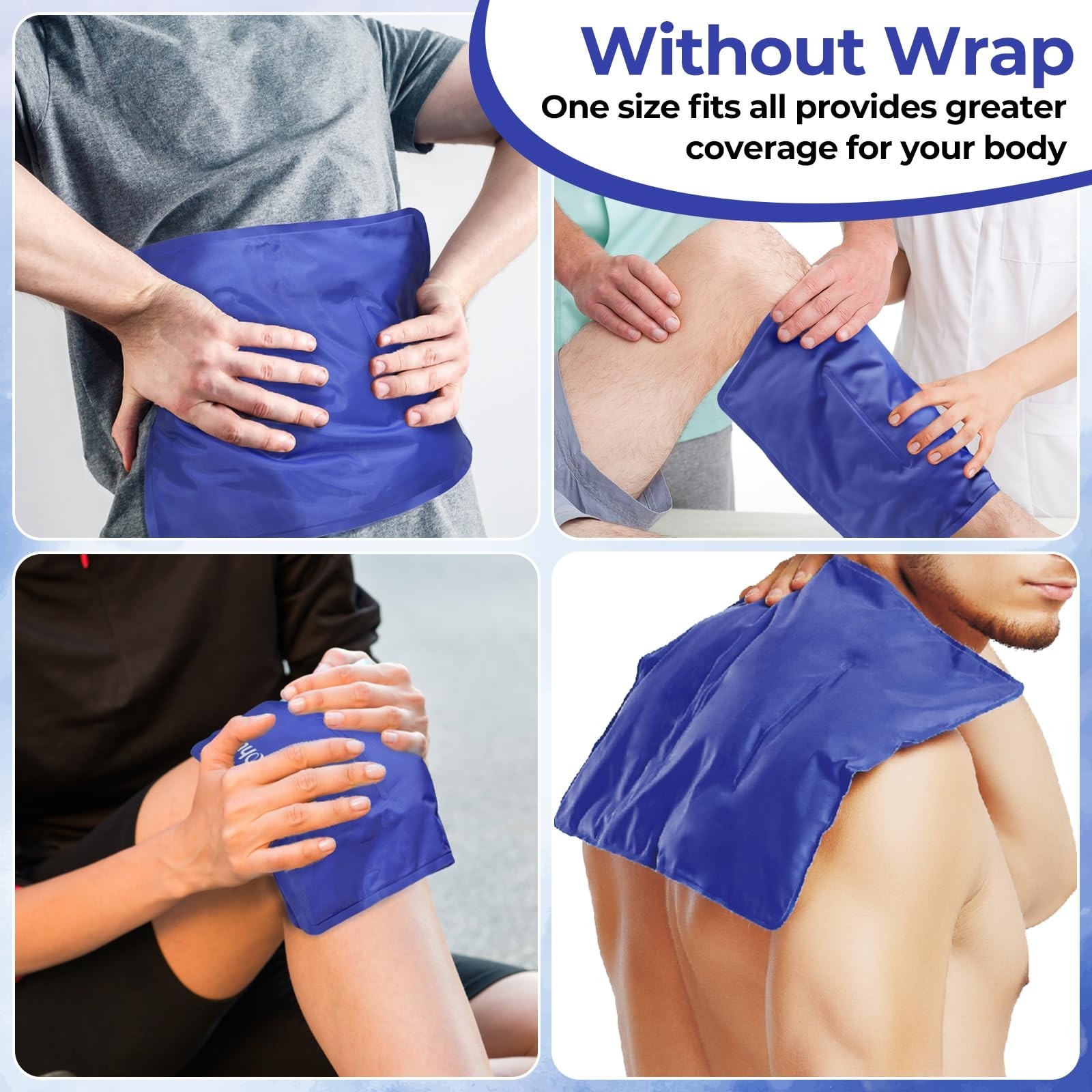 X-Large 14×11 Reusable Ice Pack 2 Pack with Adjustable Wrap | Hot Cold Therapy f