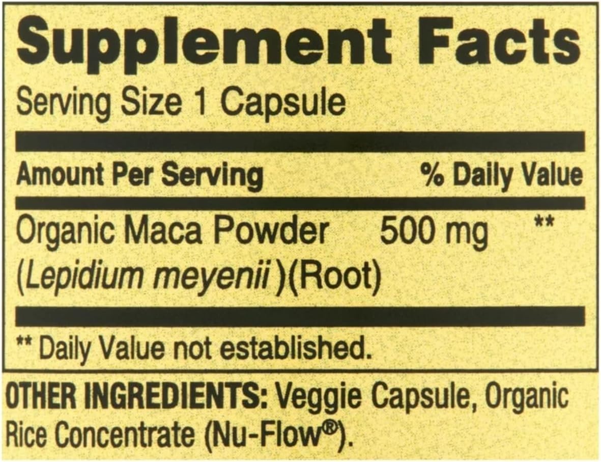 Boost Your Vitality with Spring Valley 500mg Organic Maca Root – 90 Capsules