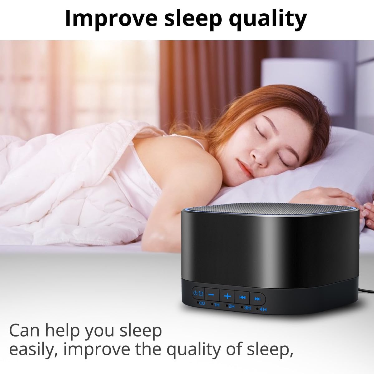 Magicteam Sound White Noise Machine with 20 Non 1 Count (Pack of 1), Black