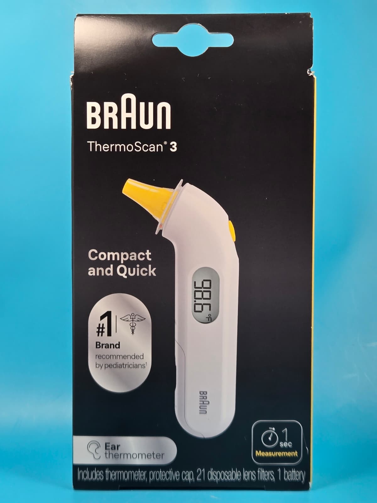 Braun ThermoScan 3 Ear Thermometer, Fast 1 Second Measurement IRT3030USV1