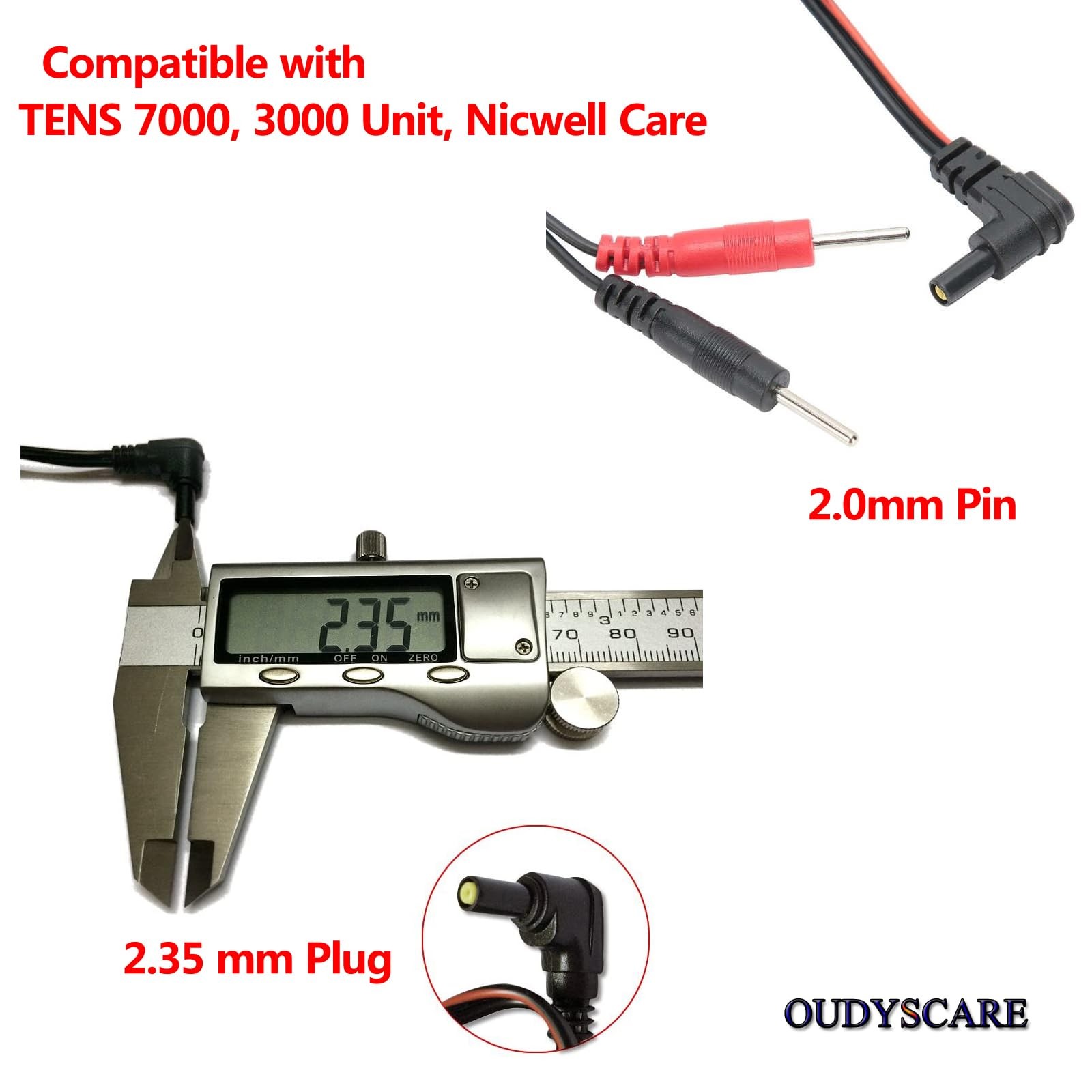 TENS Unit Replacement Lead Wires – Compatible with TENS 7000, TENS 3000 – (No…