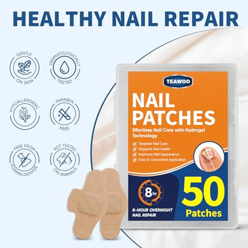50PCS Toenail Nail Patches, 8-Hour Overnight Self-Adhesive Conditioning Stickers
