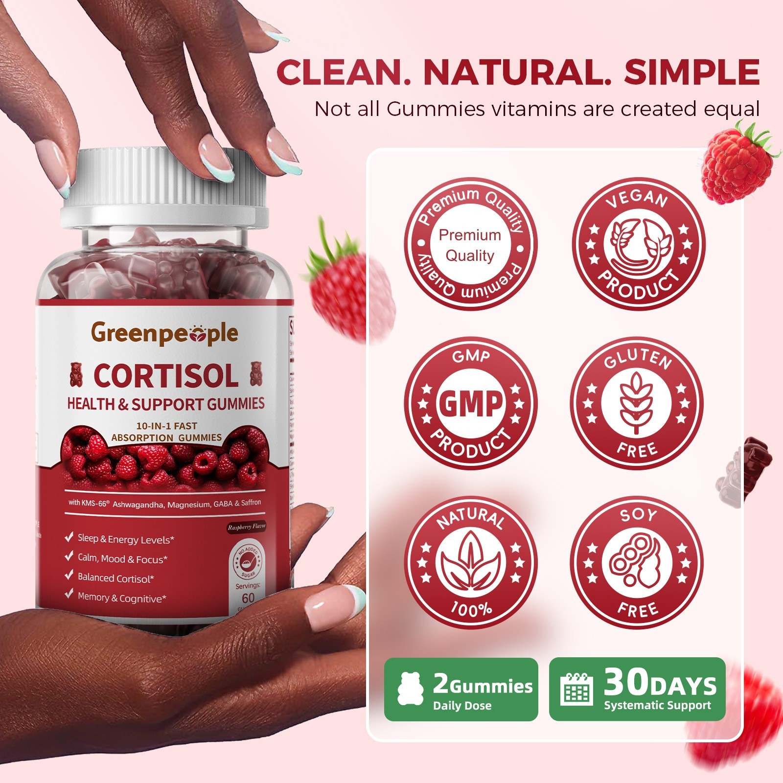 Cortisol Supplements for Women & Men 15-in-1 Cortisol Reducer Detox Manager