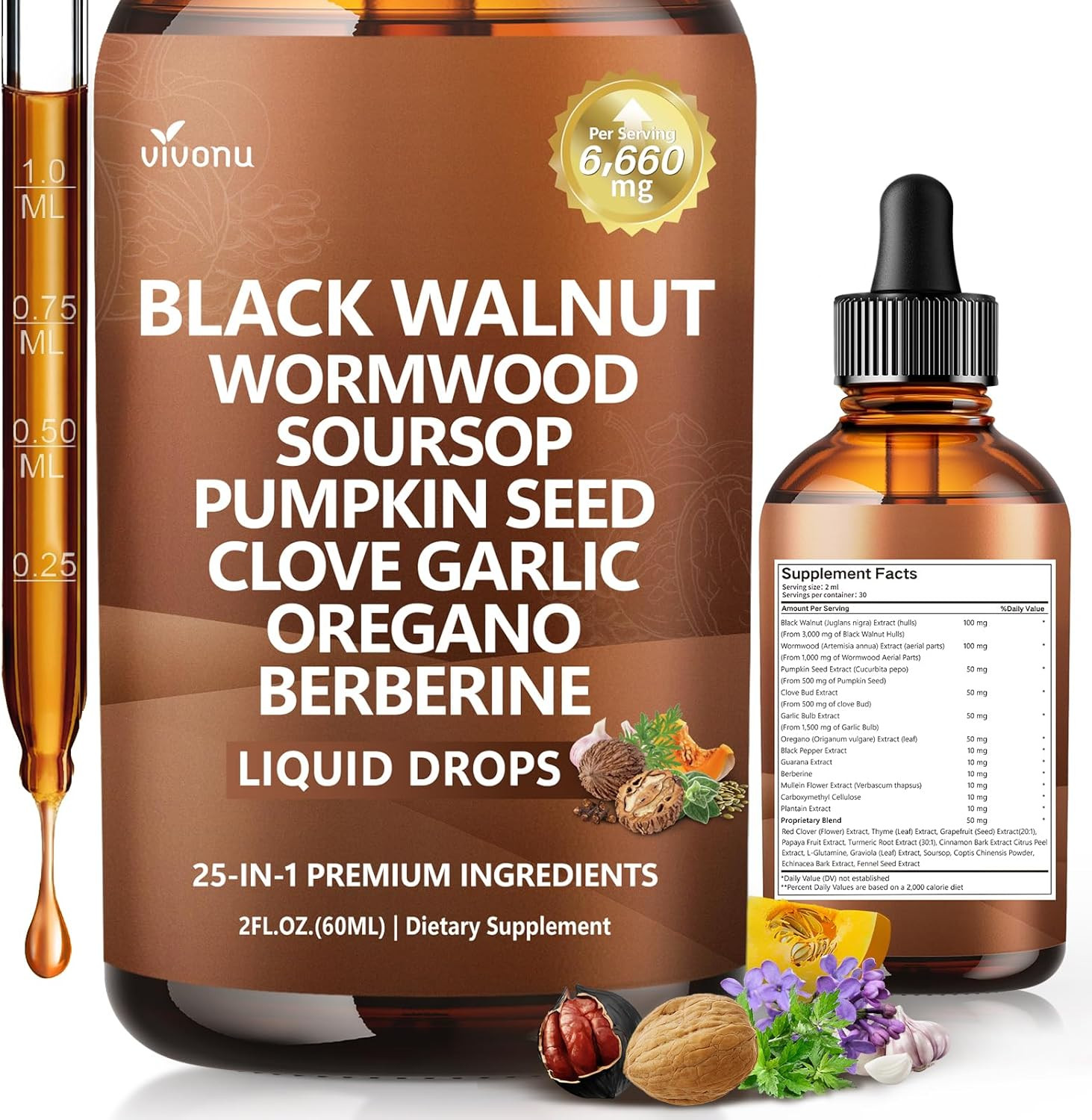 Parasite Cleanse Tincture/Extract-Wormwood,Black Walnut Hull, Clove,Best Quality