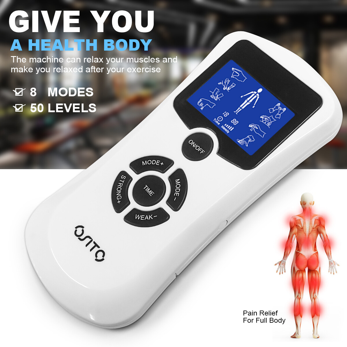 US Tens Machine EMS Digital Acupuncture Therapy Full Massager Nerve Pain Relief