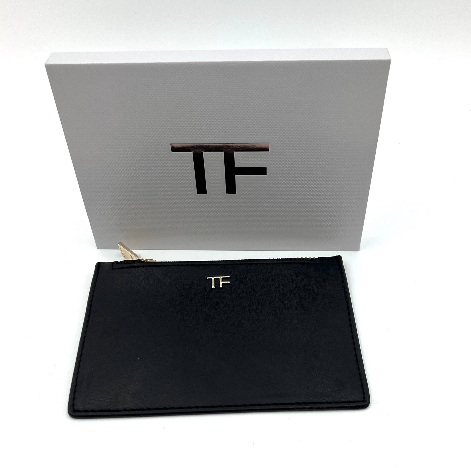 Tom Ford Beauty Faux Leather Small Pouch / Cardholder Makeup Bag ~ Black