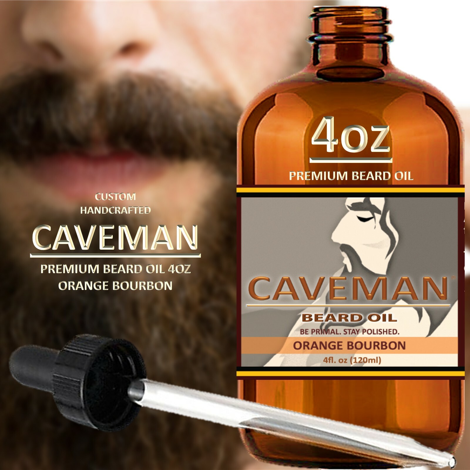 4oz Caveman™ Beard Taming Men Mustache Barber Grooming Style Growth Oil 14 Scent