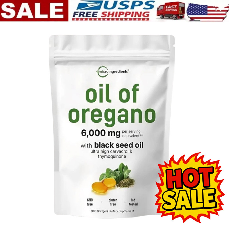 ~2 in 1 Oil of Oregano & Black Seed Softgels Count with Carvacrol,Immune Support
