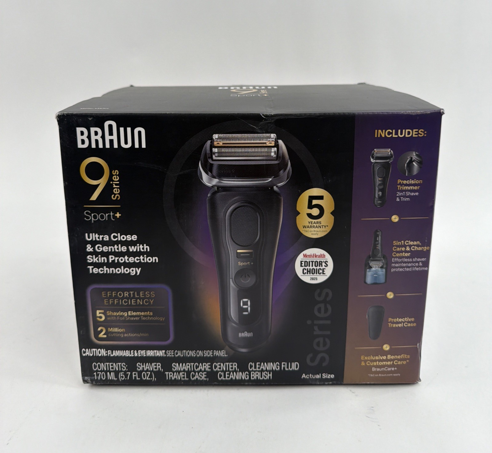 Braun Series 9 Sport+ Electric Shaver Clean & Charge Station
