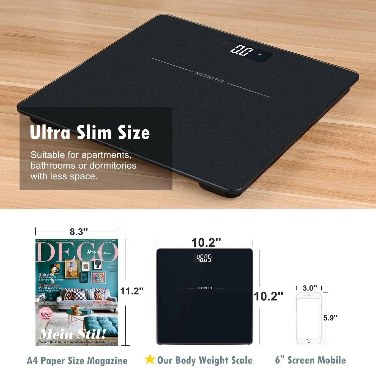 Digital Bathroom Scale for Body Weight Loss Watchers Electri Scales, 50g/0.1l…
