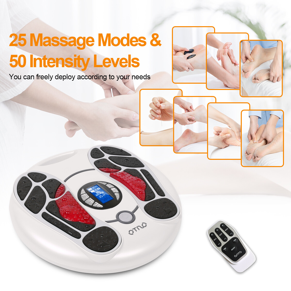OSITO Foot Circulation Stimulator Massager Machine EMS TENS Unit Leg Pain Relief