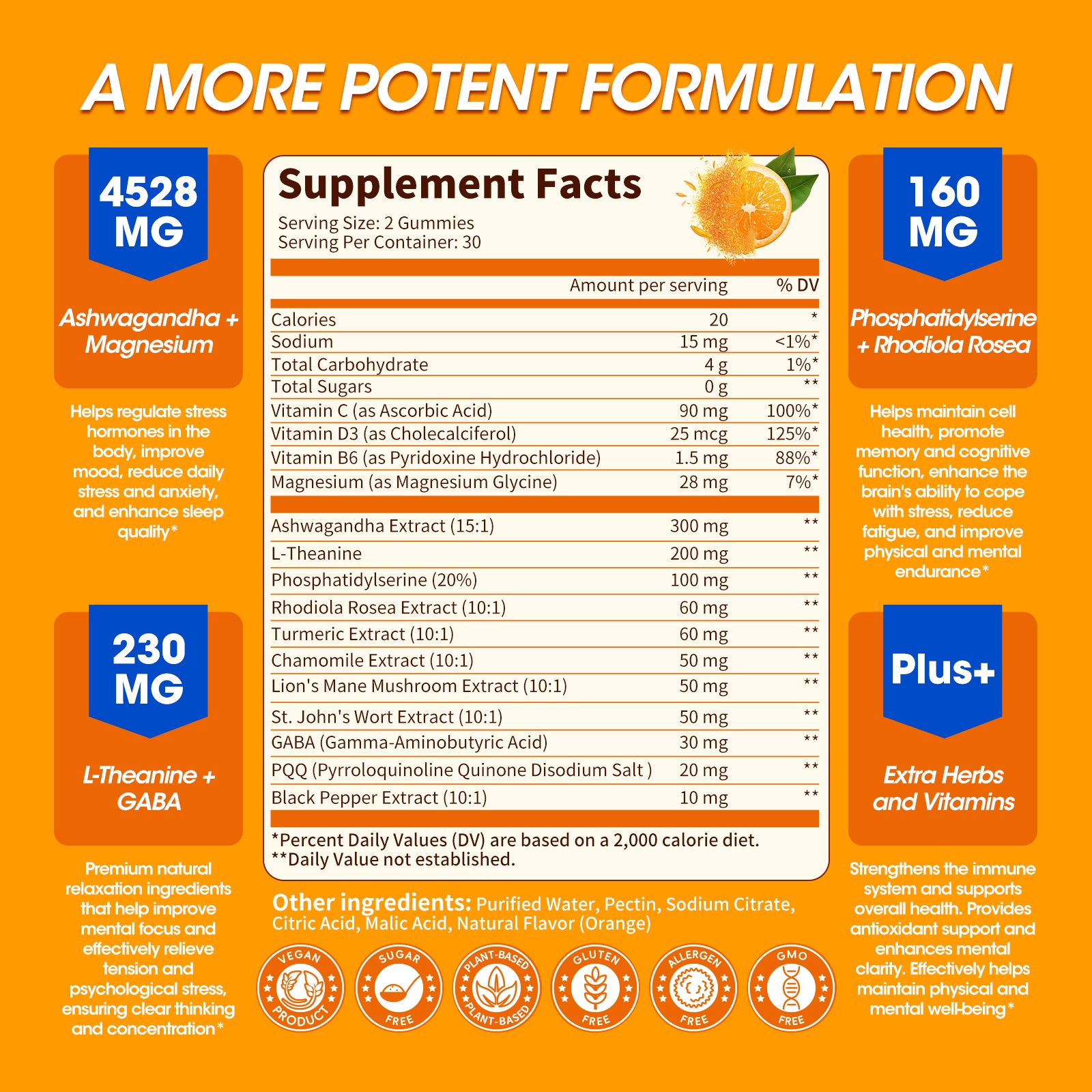 Super Cortisol Support 120 Capsules Complex Supplement 15 in 1 100% NATURAL