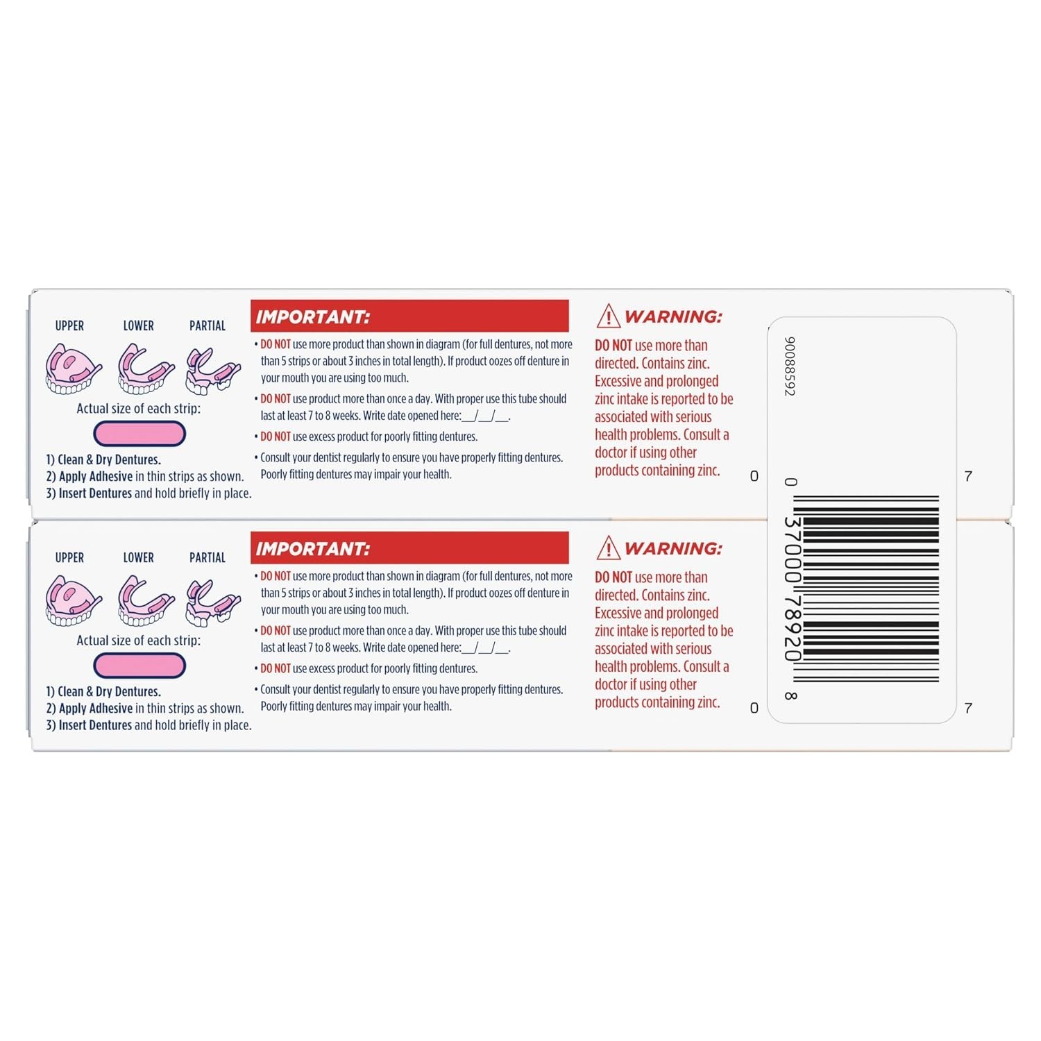 Denture Adhesive Cream 2.2 oz (2-Pack) with Precision Nozzle & Foodseal Tech