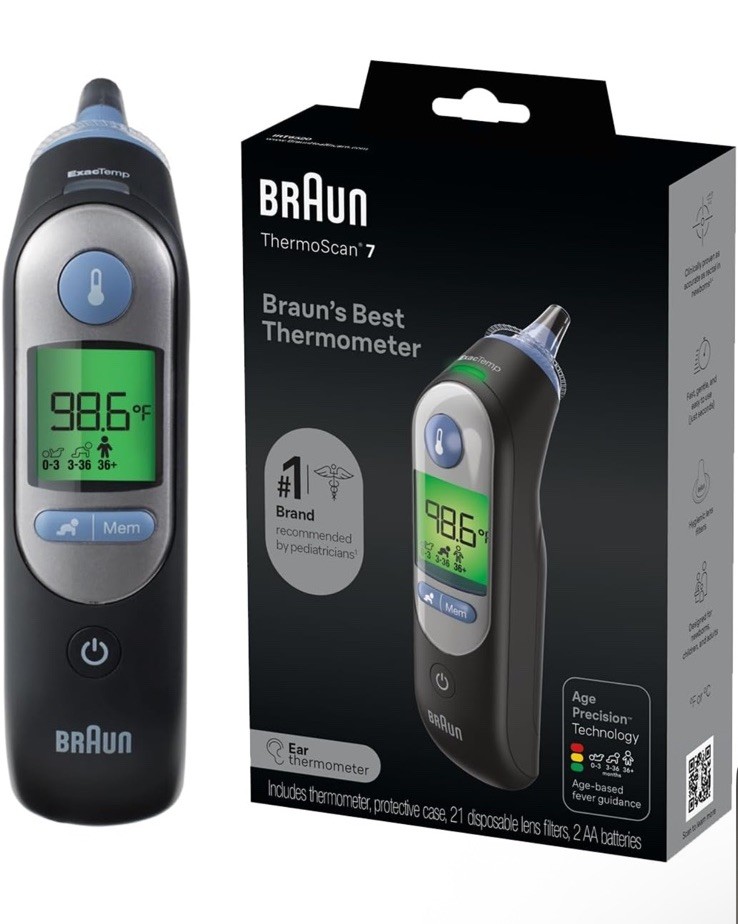 Braun ThermoScan 7 Digital Ear Thermometer, Age-Adjusted Fever Guidance