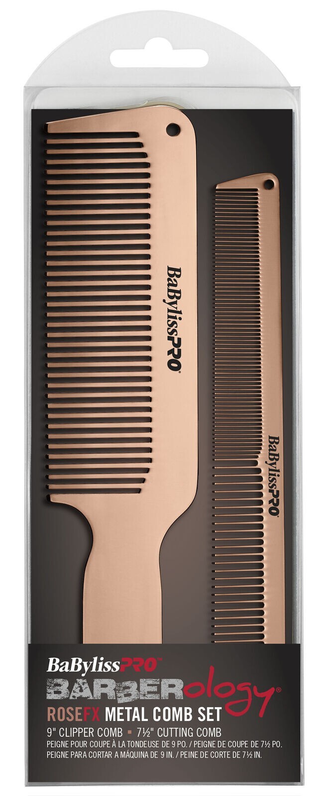 Babyliss Pro Barberology ROSEFX Metal Comb Set BCOMSET2RG Rose Gold
