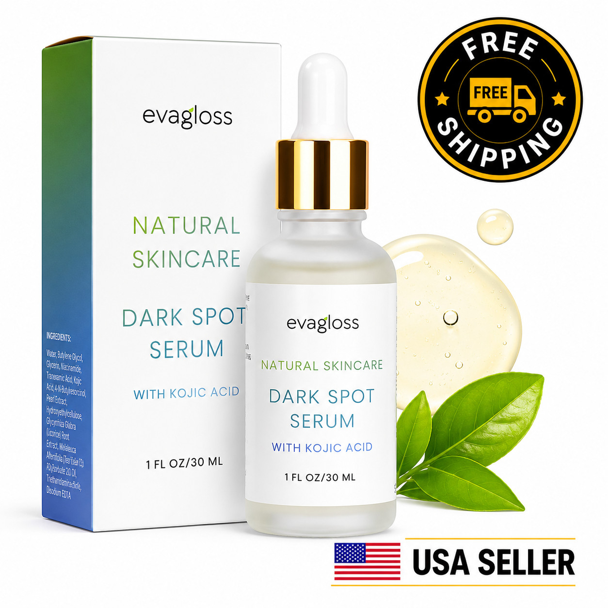 Evagloss Dark Spot Serum with Kojic Acid Face Brightening Corrector 30ml